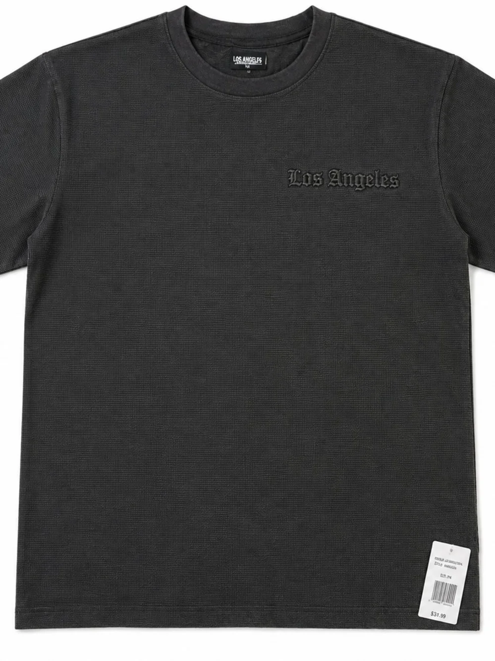 Embroidered Crew Neck Tee - Black
